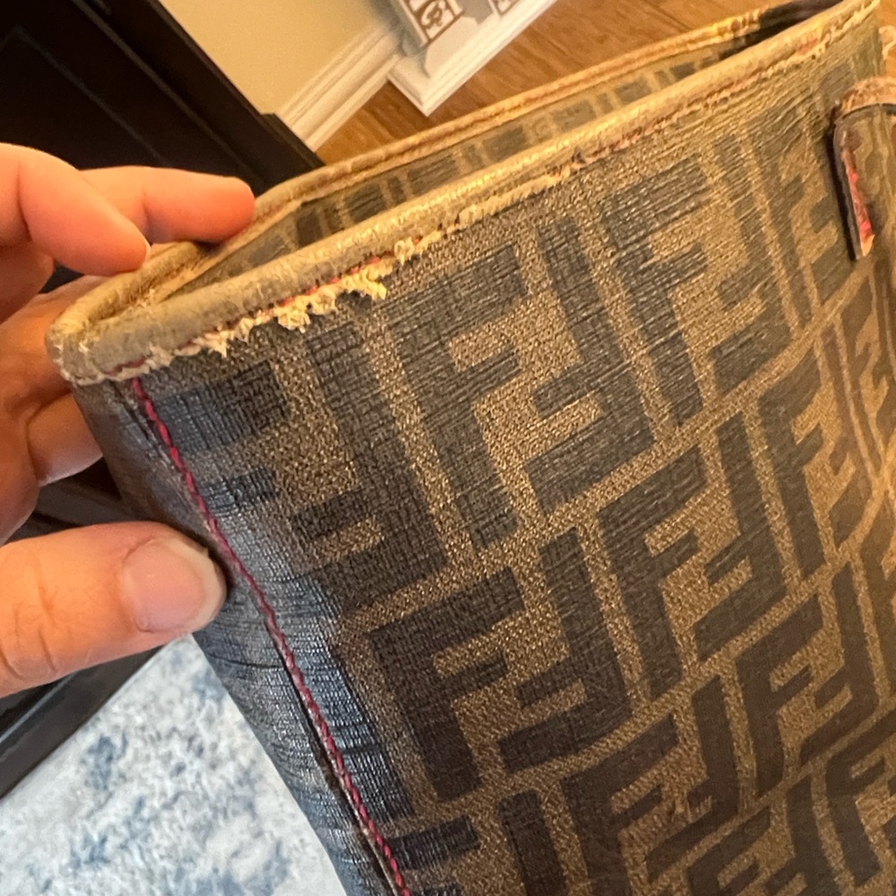 Authentic FENDI Brown/Black Coated Zucca Canvas Tote - Picture 16 of 16